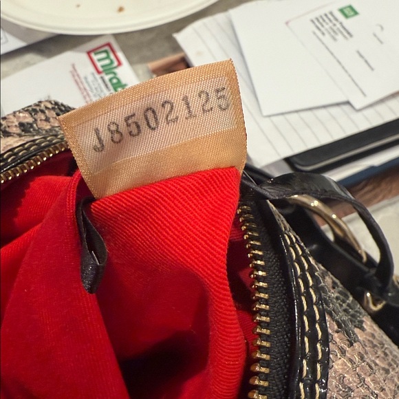 Dooney and Bourke, python, black and gray hobo shoulder bag - Picture 12 of 12